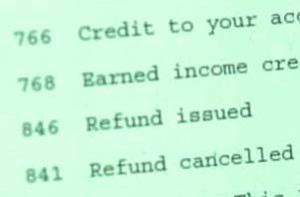 irs transcript code 846
