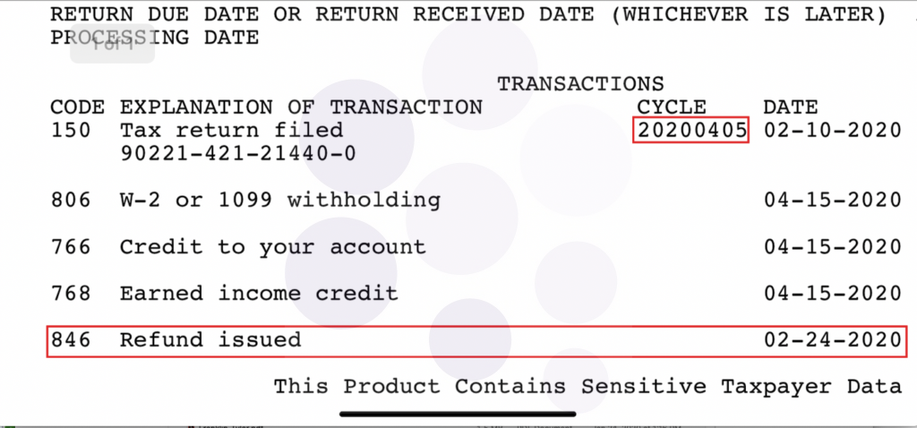 2021 Irs Transcript With 846 Refund Issued Code 2021 Irs Transcript With 846 Refund Issued Code