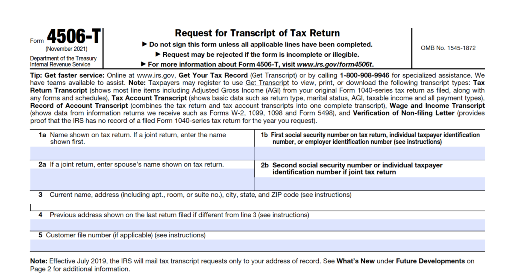 2022 irs tax transcript